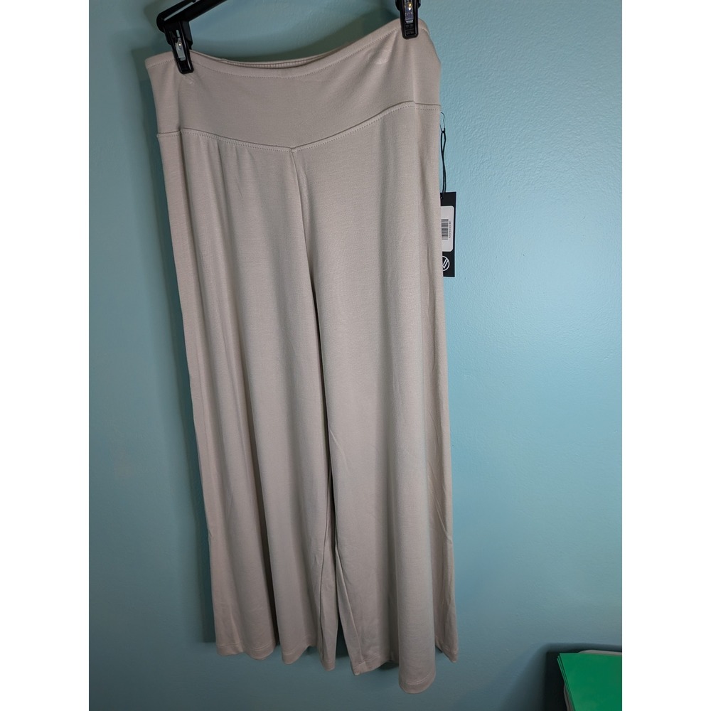 Savvi Womens Sand Beige Wide Leg Lounge Pants Size Medium NWT Relaxed Knit